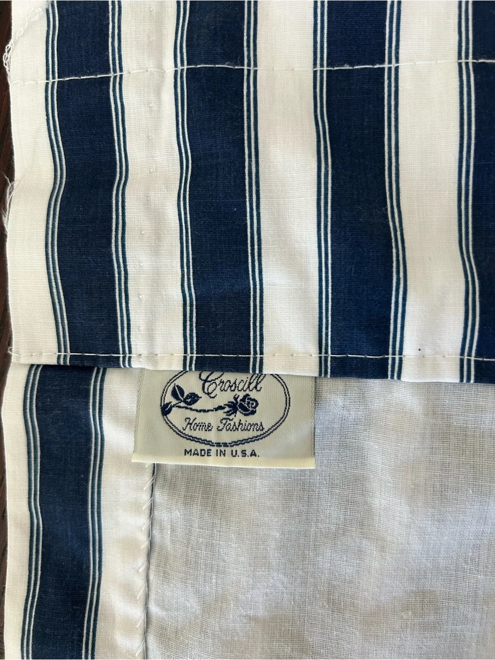Croscill Curtains Navy and White Stripes 38 x 84